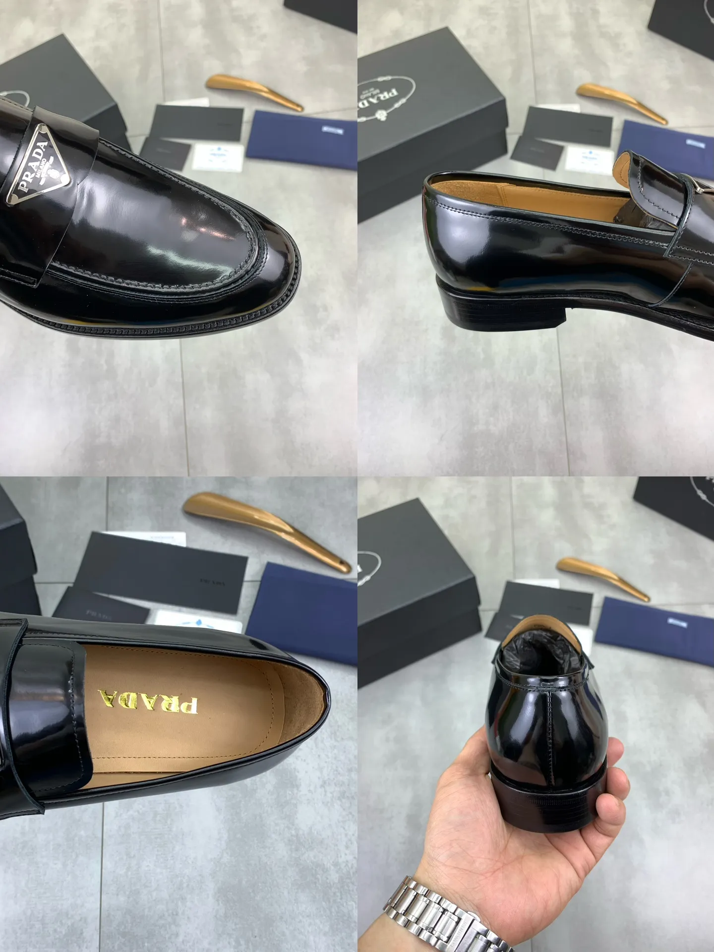 Factory price P920 💰 (high-grade genuine leather outsole) original quality, top version 🔱 ＰＲＡＤＡPrada. Men's business casual leather shoes, top quality products. 1:1 shipment⬆️Luxurious and noble👞All imported original brand fabrics, just to create a more comfortable wearing experience. Upper: original comfortable open-edge beaded calfskin➕Top imported water-dyed full cow lining, original lightweight and comfortable high-grade genuine leather outsole✔️Number: 39-44 (38.45.46 can be customized)